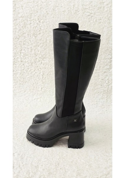 Melinta Kadın Lastikli Kalın Topuklu Çizme modelleri