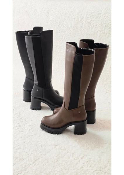 Melinta Kadın Lastikli Kalın Topuklu Çizme fırsatları