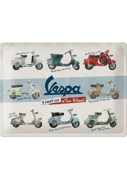 Metal Duvar Panosu Vespa *vespa Modelleri* 40X30CM/ Nostalgic Art