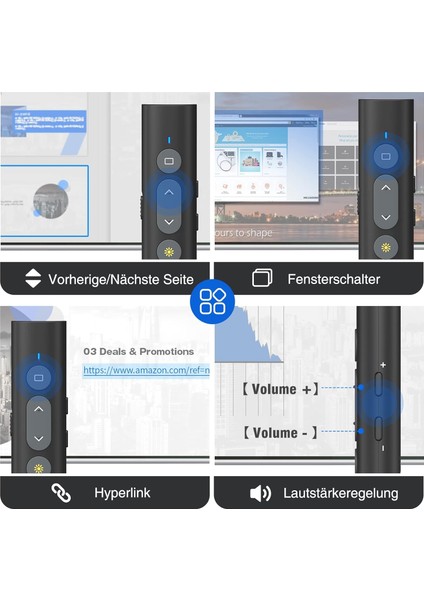 Kablosuz Sunum Kumandası 2.4ghz Pointer – 30M Kontrol Mesafesi, 200M Lazer Kırmızı Işık, USB Alıcılı, Powerpoint Slayt Ileri Geri Kontrol, Windows Mac Uyumlu Presenter Kalem | Y-55 fiyatları