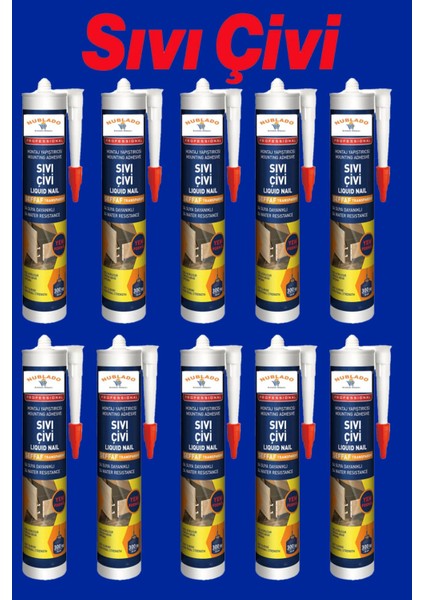 Sıvı Çivi 390 Montaj Yapıştırıcısı Su Geçirmez Mutfak Banyo Ahşap Dolap Beton Fayans Mermer 10ADET. fiyatları