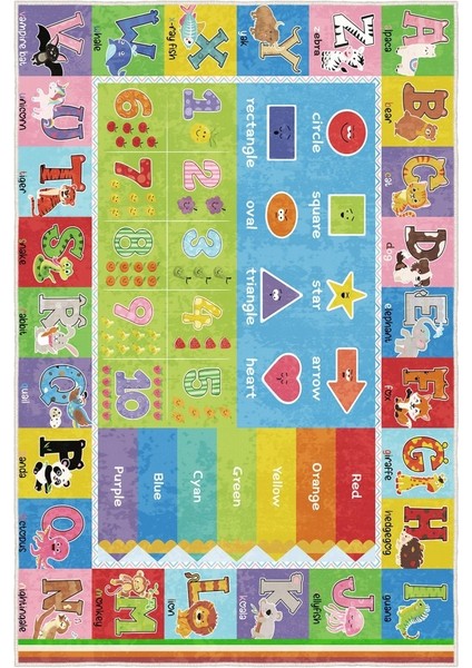 Minik Ayaklara Büyük Bilgiler: Eğlenceli Eğitim Halısı - Kaymaz Taban fırsatları