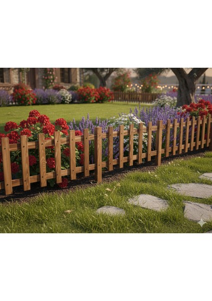 Ahşap Bahçe Çiti Kazıklı 120*40