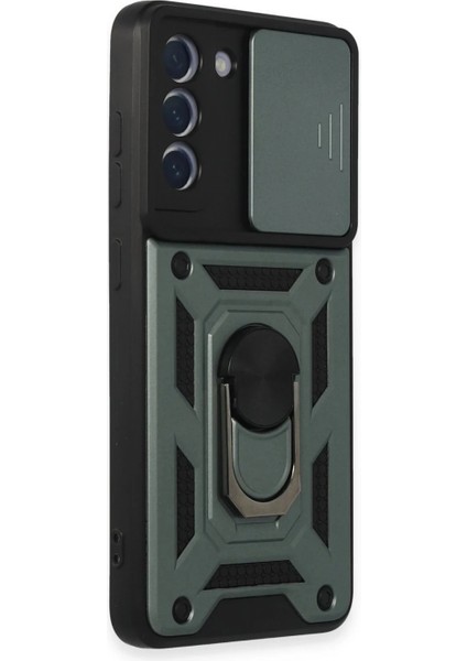 Samsung Galaxy S21 Fe Kılıf Pars Lens Yüzüklü Silikon - Yeşil fiyatları