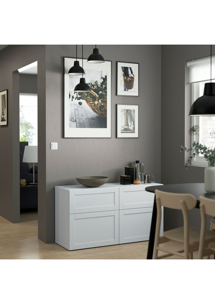 Dolap Kombinasyonu, Beyaz, 120X42X65 Cm, Hanvıken, Fren Raylı modelleri