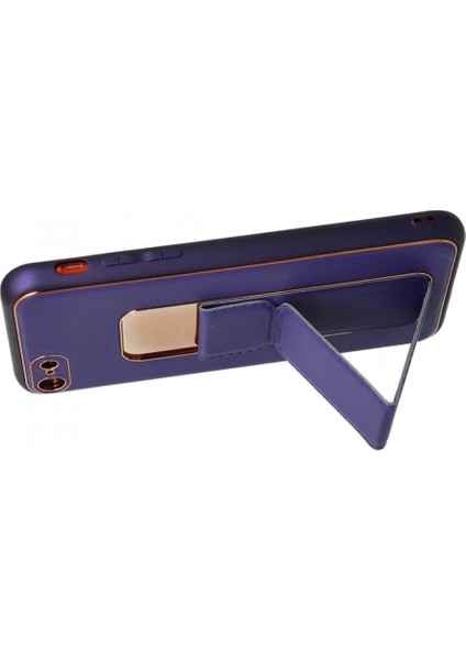 iPhone 7 Kılıf Coco Deri Standlı Kapak - Mor modelleri