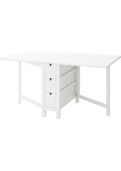 Katlanır Mutfak Masası, Beyaz, 2-4 Kişilik, Katlanabilir, 26/89/152X80 cm
