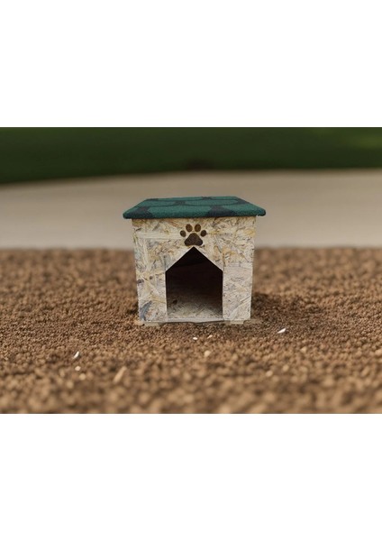 Kedi Evi Kulübesi Ahşap Doğal Üstü Membran Kaplama Yağmur ve Soğuk Hava Geçirmez