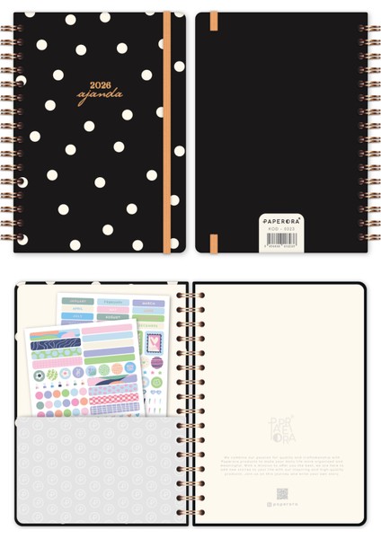 2026 A5 Spiralli Haftalık Ajanda 12 Aylık - Puantiye