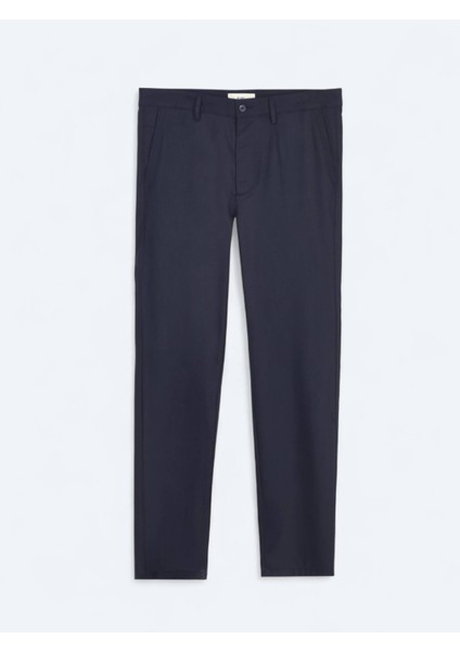 Lacivert Düz Dokuma Regular Fit Casual Pantolon