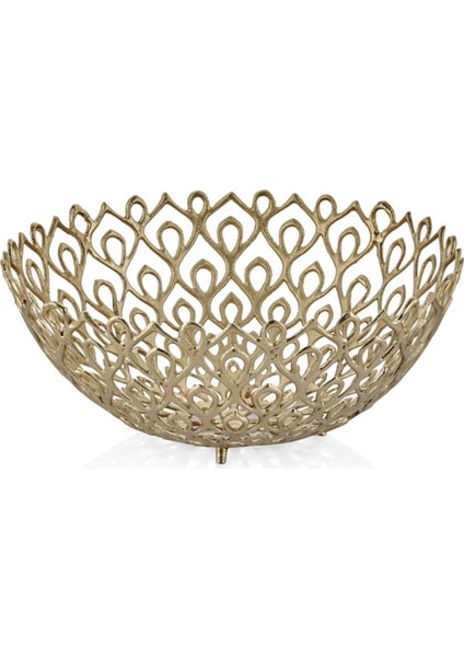 Peacock Gold Yuvarlak Büyük Dekoratif Kase 47X47X19 cm fiyatları