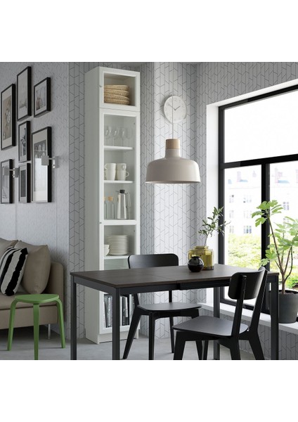 Cam Kapaklı Kitaplık, Beyaz, 40X30X237 cm fiyatları