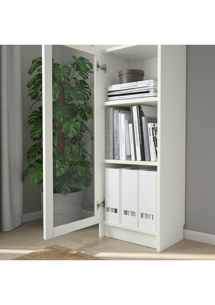 Cam Kapaklı Kitaplık, Beyaz, 40X30X237 cm fırsatları