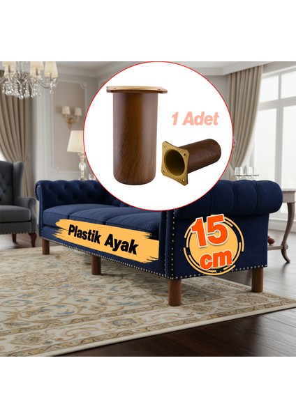 Mobilya Kanepe Koltuk Baza Yükseltici Yükseltme Ayağı Ayakları Plastik Kestane Kahvesi 15 cm modelleri