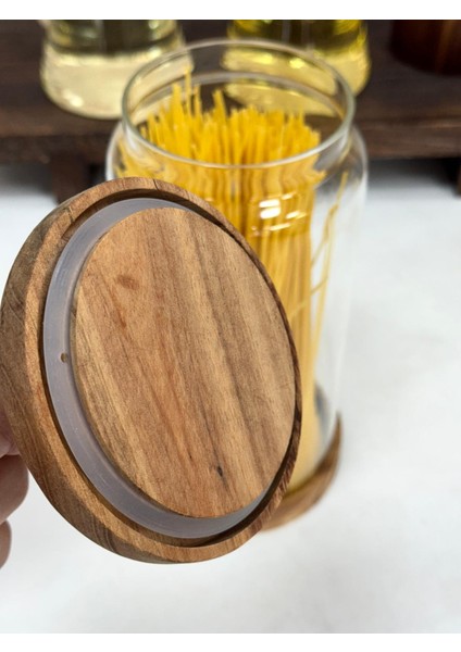 Nora 2350 ml Akasya Kapak ve Standlı Kavanoz