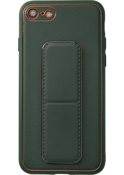 iPhone 7 Kılıf Coco Deri Standlı Kapak - Yeşil