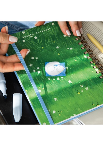 2026 A5 Spiralli Haftalık Ajanda 12 Aylık - Kedi fiyatları