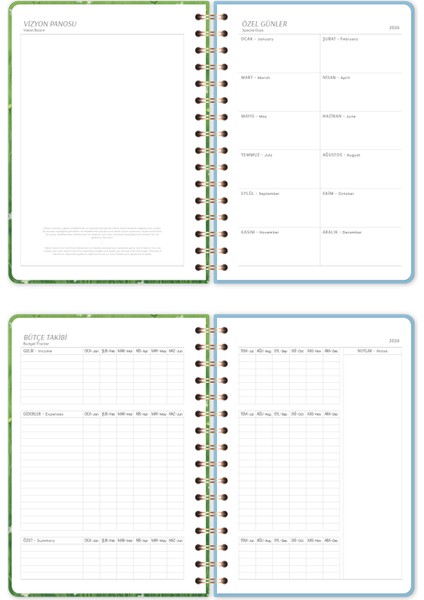 2026 A5 Spiralli Haftalık Ajanda 12 Aylık - Kedi indirimleri