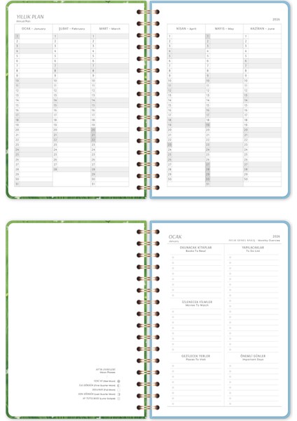 2026 A5 Spiralli Haftalık Ajanda 12 Aylık - Kedi