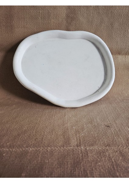 El Yapımı Dekoratif Beton 4'lü Set | Tepsi Donut Vazo Saksı Mumluk | Modern Minimalist Ev Ofis Aksesuarı