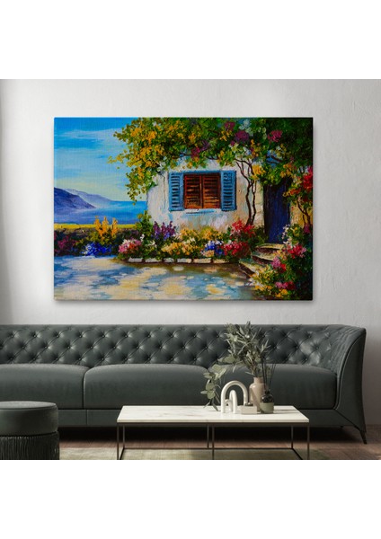 Deniz Manzaralı Güzel Ev Dekoratif Kanvas Duvar TABLOSU-3437 fiyatları