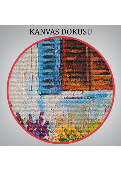 Deniz Manzaralı Güzel Ev Dekoratif Kanvas Duvar TABLOSU-3437