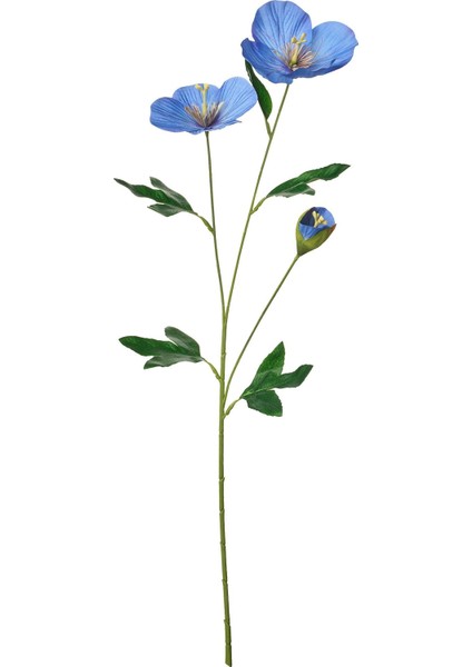 Yapay Çiçek, Mavi, 57 Cm, Gelincik, Iç-Dış Mekan