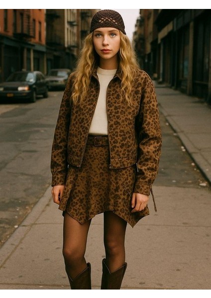 Kız Çocuk Süet Asimetrik Kesim Kemerli Tasarım Etek fırsatları