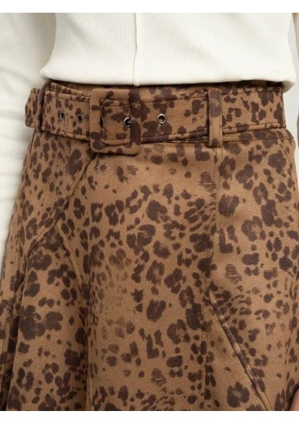 Kız Çocuk Süet Asimetrik Kesim Kemerli Tasarım Etek indirimleri