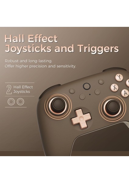 Ultimate 2c Kablosuz 2.4g Oyun Kolu Pc Android Hall Effect Joystick Brownie Kahverengi fiyatları