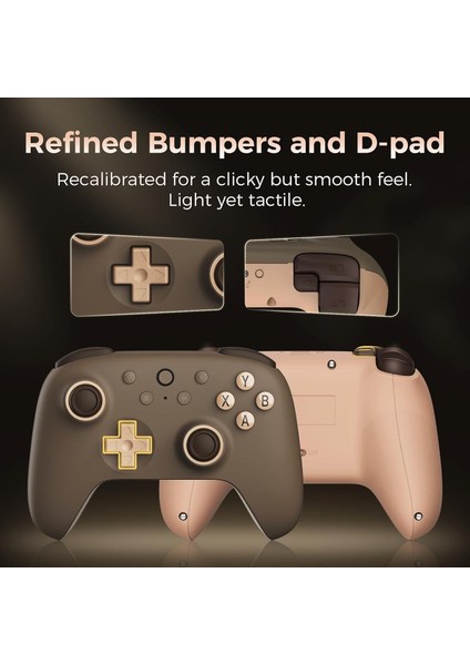 Ultimate 2c Kablosuz 2.4g Oyun Kolu Pc Android Hall Effect Joystick Brownie Kahverengi modelleri