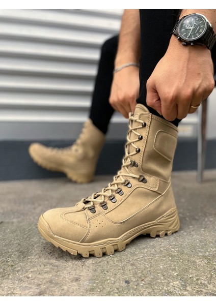 JY999 Strike Bağcıklı Ortopedik Taban Günlük Süet Erkek Askeri Postal Bot Skt Kum modelleri