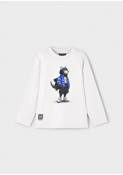4-10 Yaş Arası Uzun Kollu T-Shırt - Krem fiyatları