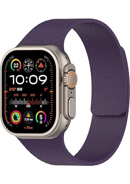 Apple Watch 2-3-4-5-6-7-8-10 & Se Uyumlu Manyetik Desenli Spor Silikon Kordon (38/40/41 & 42 Mm)