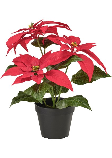 Yapay Bitki, Kırmızı, 12 Cm, Atatürk Çiçeği, Iç-Dış Mekan