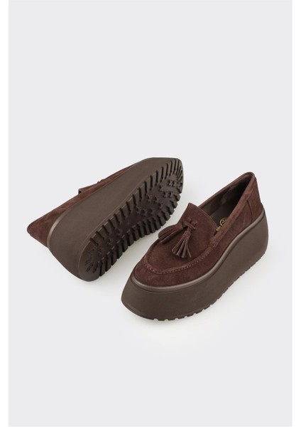 Kahve Deri Kadın Topuklu Ayakkabı modelleri