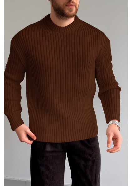 Erkek-Bisiklet Yaka-Fitilli-Kazak