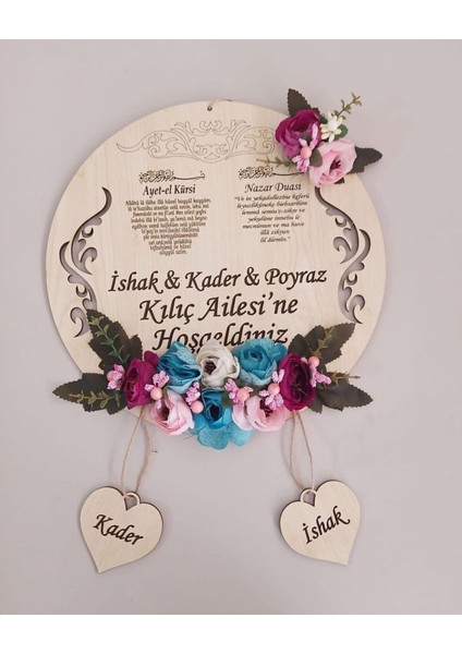 Isme Özel Ahşap Kapı Süsü Duvar Süsü ve Kapı, Duvar Dekoru 28 cm