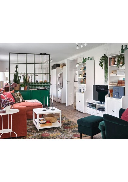 Tv Ünitesi, Beyaz, 277X46X199 Cm, 2 Yüksek Dolaplı modelleri