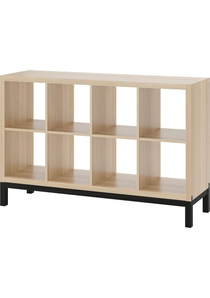 Açık Raf Ünitesi, Ağartılmış Meşe Görünümlü-Siyah, 147X94 cm