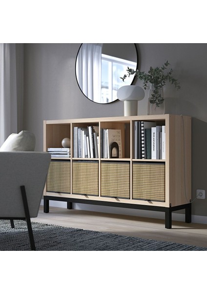 Açık Raf Ünitesi, Ağartılmış Meşe Görünümlü-Siyah, 147X94 cm fiyatları