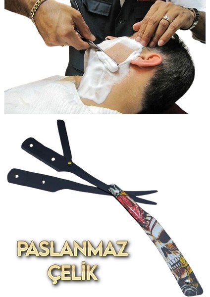 Ergonomik Siyah Profesyonel Berber Usturası Saç Sakal Ustura XUS902 modelleri