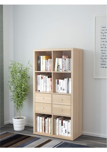 Açık Raf Ünitesi, Ağartılmış Meşe Görünümlü, 147X77 Cm, Çekmeceli fiyatları