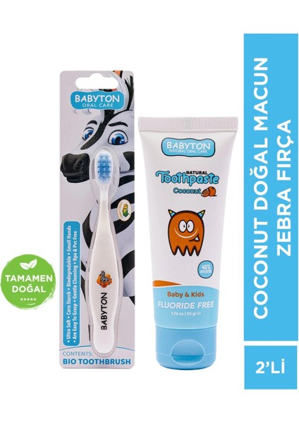 Hindistan Cevizi Doğal Diş Macun ve Zebra Fırça