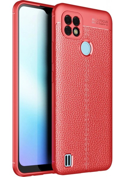 Realme C21 Kılıf Auto Focus Kapak - Kırmızı
