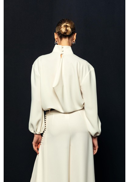 Drapeli Yaka Bluz 26W10854 indirimleri