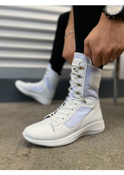 JY799 Verton Bağcıklı Ortopedik Taban Günlük Cilt Erkek Askeri Postal Bot Cbt Beyaz modelleri