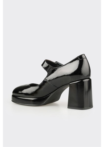 Siyah Deri Kadın Ayakkabı modelleri