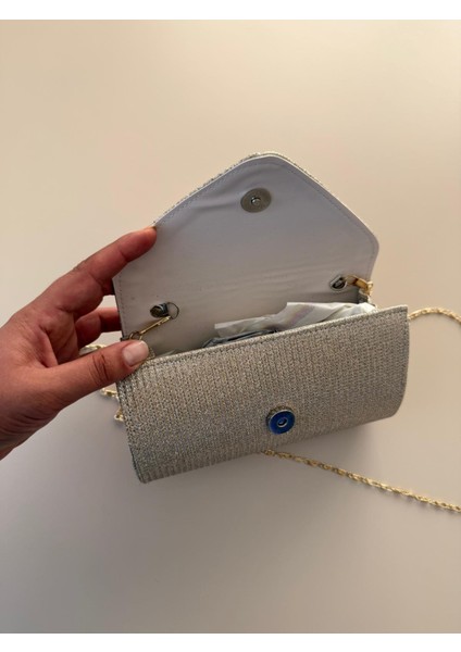 Kadın Simli Zincir Askılı Abiye El Çantası – | Gümüş, Altın, Siyah indirimleri