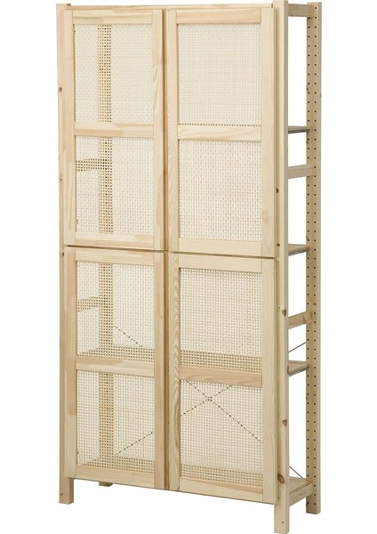 Kapaklı Raf Ünitesi, Çam, 89X30X179 cm